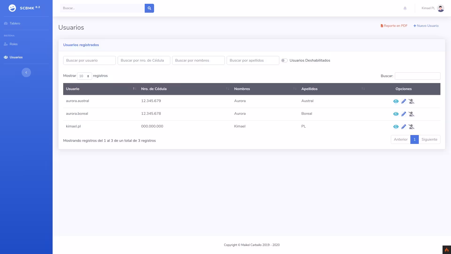Sistema de Control Base mk